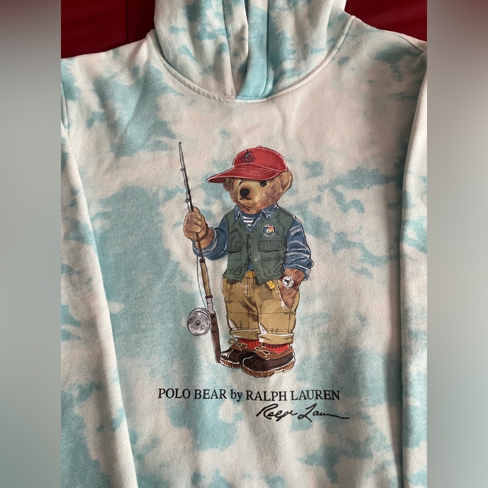 Polo Ralph Lauren boys bear hoodie & matching bear tee size large 14-16 in EUC‼️ - Picture 3 of 9